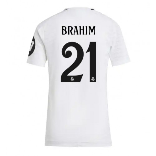 Fotballdrakt Dame Real Madrid Brahim Diaz #21 Hjemmedrakt 2024-25 Kortermet